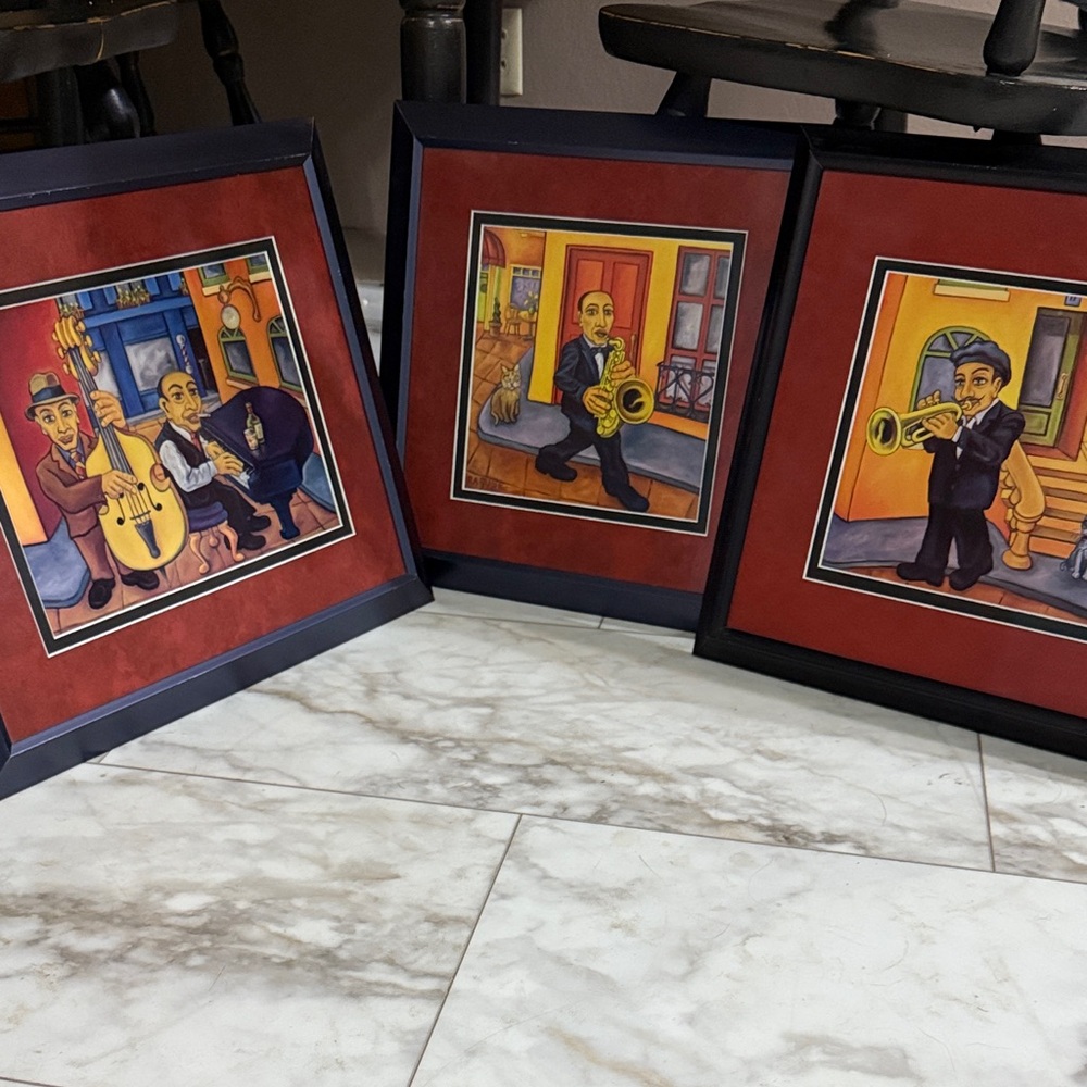 Collection of Will Rafuse Jazz Musician Framed Art Set